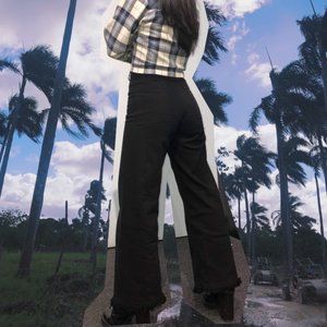 CREATURES OF COMFORT Black Wide Leg High Waisted